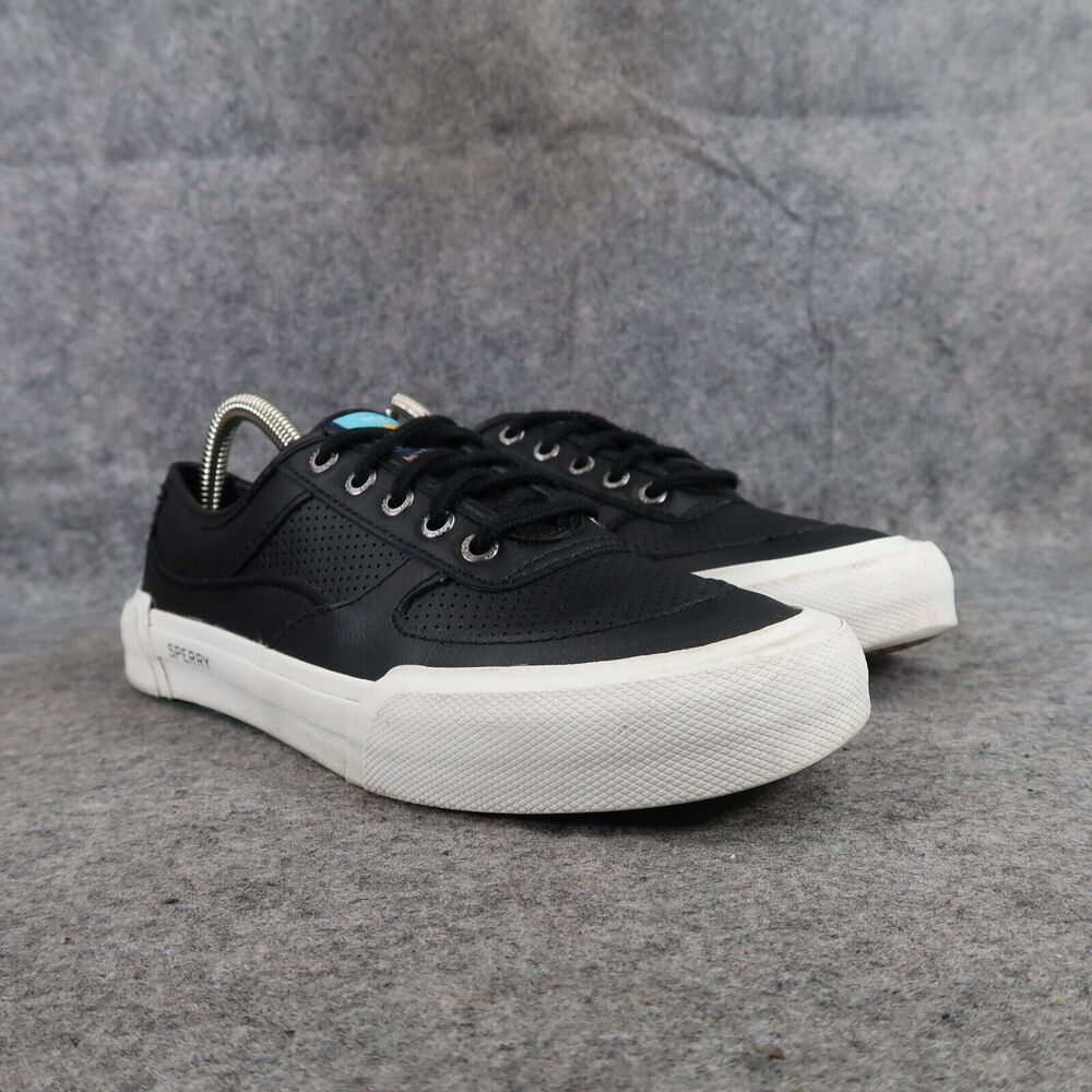 Sperry Shoes Womens 8 Sneakers Athletic Casual Soletide Leather Black Lace Up